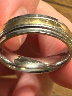 Two-Tone Stainless Steel and 10k Gold size 9